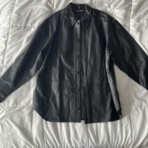 John Henry Large Real Leather Shirt Jacket